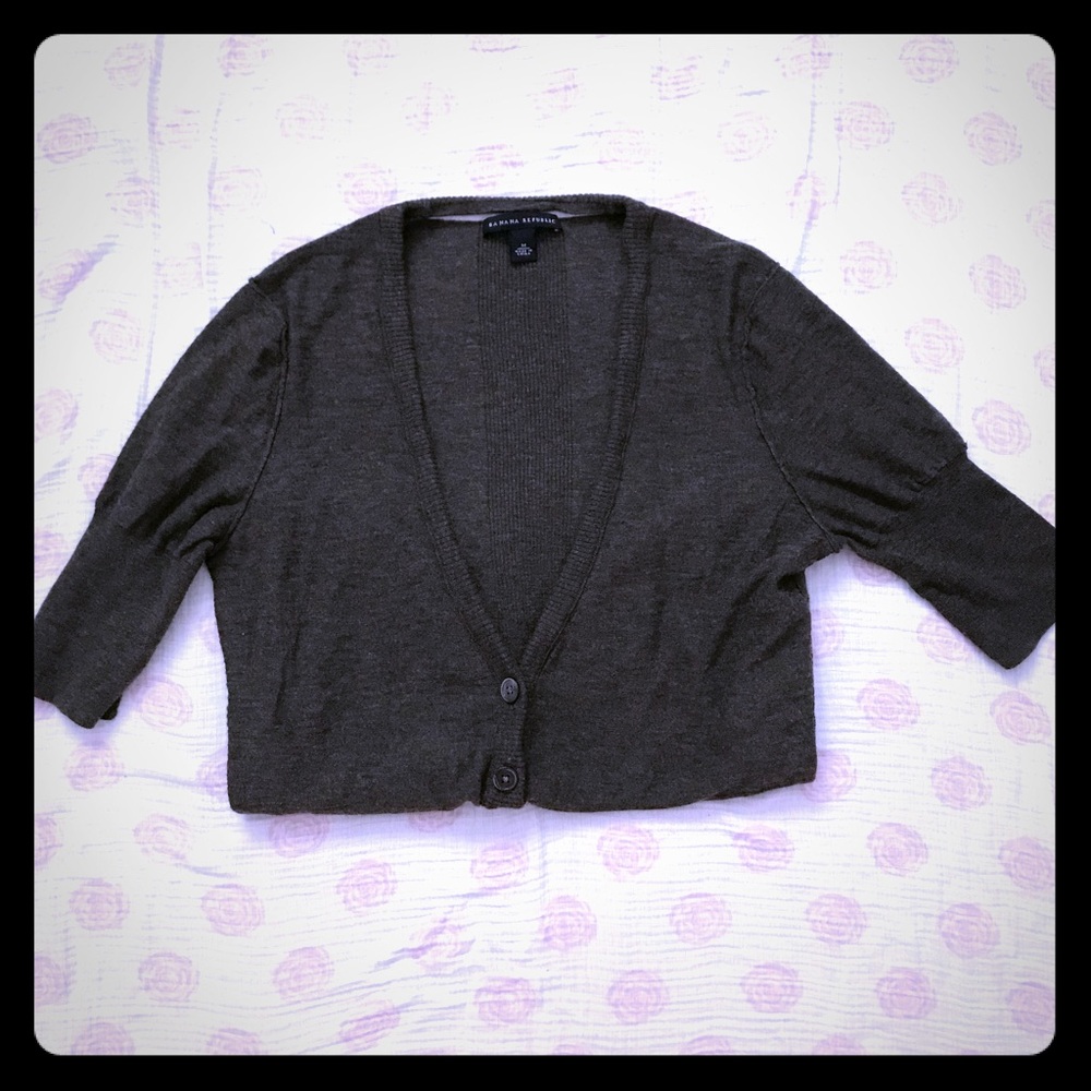 Banana Republic dark brown short sleeve cardigan